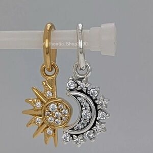 Gold and Silver Sun and Moon Earrings